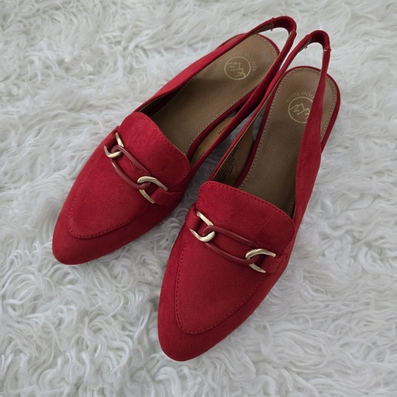 White Mountain Women's Boreal Slingback Heels. Color: Cruella Red Fabric. Size 9 - Picture 1 of 7